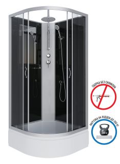 Душевая кабина Niagara NG-3501-14BKT 90x90см серебро/тонированное