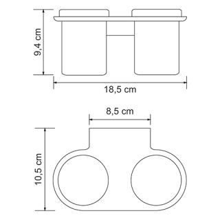 Wasserkraft Kammel K-8328D Подстаканник двойной стеклянный Wasserkraft Kammel K-8328D Подстаканник двойной стеклянный
