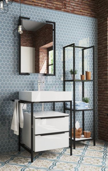 Напольная тумба с раковиной Эстет Comfort Loft ФР-00003613 70см два ящика белый