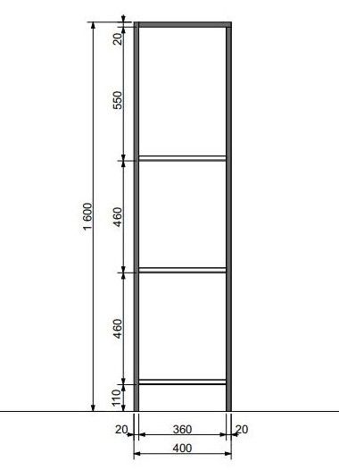 Стеллаж напольный Эстет Comfort Loft ФР-00003670 40см белые полки