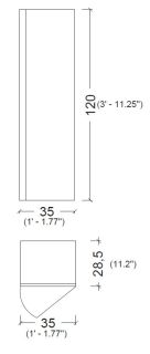 Пенал Armadi Art Vallessi 120*35*28,5cm  Кашемир матовый