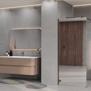 Душевая перегородка WasserKRAFT Rur 30W39BN-MR 90 см профиль никель стекло зеркальное