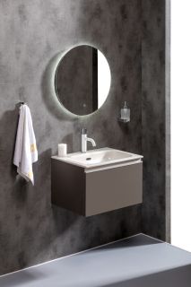 Тумба Armadi Art без раковины Vallessi 60*46см Антрацит глянец, 1 полка антрацит