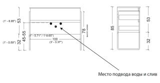 Тумба Armadi Art без раковины Vallessi 100*46cm АНТРАЦИТ мат. 2 полки, антрацит