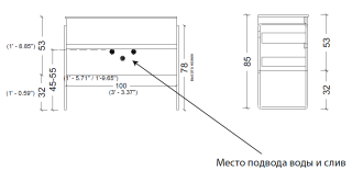 Тумба Armadi Art без раковины Vallessi 100*46cm Grey Stone 2 полки, серый камень