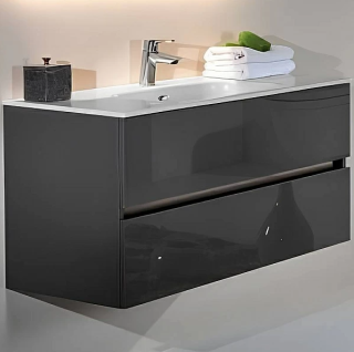 Тумба Armadi Art без раковины Vallessi 140*46cm   АНТРАЦИТ матов 4 полки антрацит