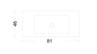 Раковина Armadi Art моноблок Vallessi 80 белая керамика матовая без отверстия белый матовый