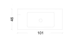 Раковина Armadi Art моноблок Vallessi 100 белая керамика глянец без отверстия белый глянцевый