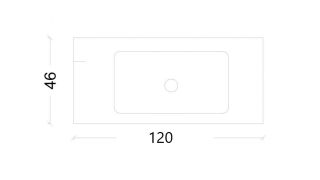 Раковина Armadi Art моноблок Vallessi 120 белая керамика матовая без отверстия белый матовый