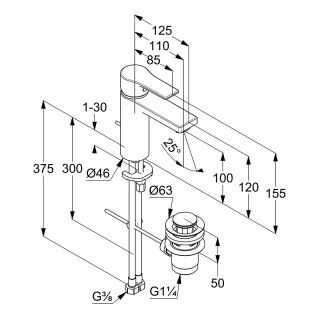 Смеситель для раковины Kludi Zenta SL 482930565WR4 хром