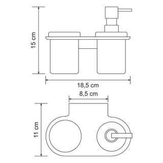 Wasserkraft Kammel K-8389 Держатель стакана и дозатора Wasserkraft Kammel K-8389 Держатель стакана и дозатора