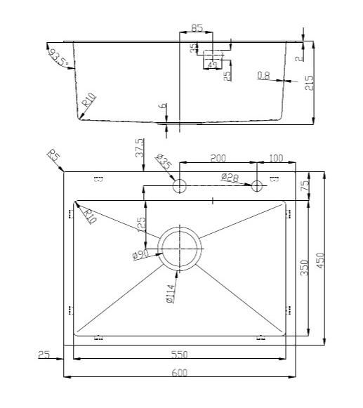 Кухонная мойка D&K DKS604506 60см графит