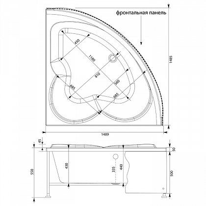 Акриловая ванна Aquanet Manila 150x150