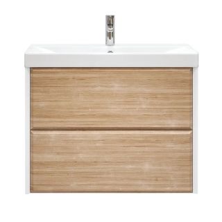 Тумба под раковину подвесная Velvex Gesso tp.GES.9696.80.2Y белый матовый/дуб сонома, 80 см Тумба под раковину подвесная Velvex Gesso tp.GES.9696.80.2Y белый матовый/дуб сонома, 80 см