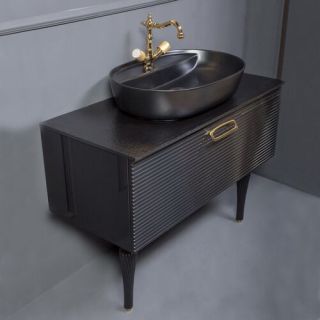 Тумба под раковину Armadi Art Vallessi Avangarde Linea 100см чёрный/хром 842-100-BCR Тумба под раковину Armadi Art Vallessi Avangarde Linea 100см чёрный/хром 842-100-BCR