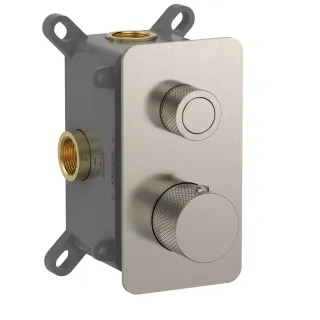 Встраиваемый смеситель-термостат на 1 источник AQUAme AQM8810BN с регулировкой напора никель брашированный