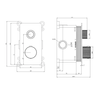 Встраиваемый смеситель-термостат на 1 источник AQUAme AQM8810BG с регулировкой напора золото брашированное