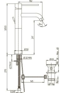 Смеситель для раковины Paini Cox 78PZ211LL чёрный матовый