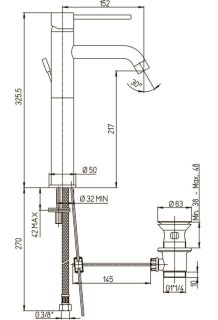Смеситель для раковины Paini Cox 78PZ211LL чёрный матовый