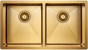Мойка кухонная Paulmark Dopplet PM507844-BG брашированное золото