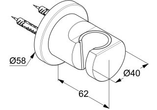 Держатель ручного душа Kludi Nova Fonte Puristic 20552N2-15 сталь оружейная брашированная