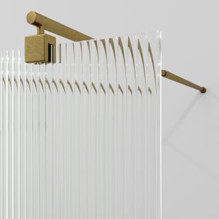 Душевая перегородка WasserKRAFT Vechte 60W39BG-FL 90 см профиль золото матовое стекло рифлёное