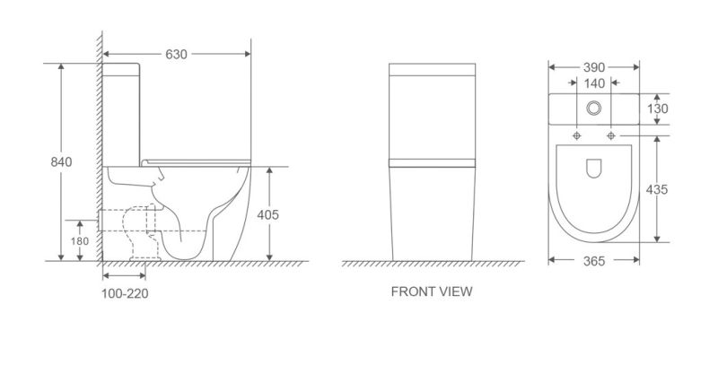 Унитаз-компакт D&K Matrix DT1397016 безободковый белый