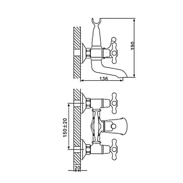 Смеситель для ванны Gappo G3263-4 бронза Смеситель для ванны Gappo G3263-4 бронза
