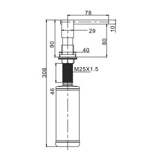 Дозатор для кухонной мойки Gappo G404-1 300 мл чёрный