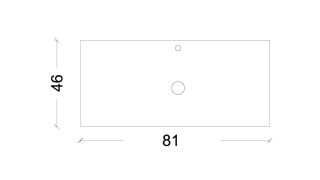 Столешница Armadi Art Solid Glass белая прямая 81*46см белый глянцевый