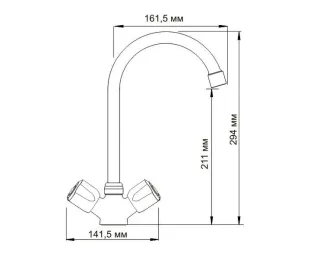Смеситель для кухни Wasserkraft Amper 2907 с поворотным изливом хром