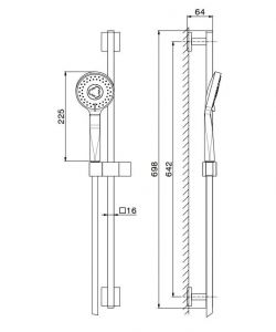 Душевой гарнитур Kerama Marazzi Futura 851KM.01.093 чёрный матовый