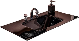 Столешница Armadi Art стекло 141*46см моноблок черный