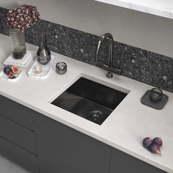 Мойка кухонная Reflexion Como 44-BL RX2044BLS оружейная сталь
