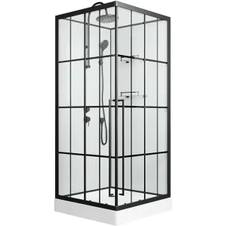 Душевая кабина Niagara Standart ST100/15QL/KL/BKT 100x100 см профиль чёрный матовый стекло прозрачное