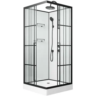 Душевая кабина Niagara Standart ST100/15QR/KL/BKT 100x100 см профиль чёрный матовый стекло прозрачное