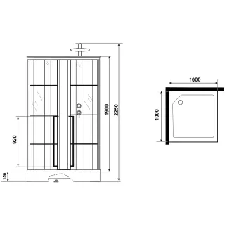 Душевая кабина Niagara Standart ST100/15QR/KL/BKT 100x100 см профиль чёрный матовый стекло прозрачное