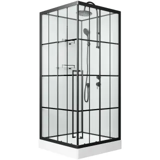 Душевая кабина Niagara Standart ST100/15QR/KL/BKT 100x100 см профиль чёрный матовый стекло прозрачное