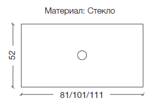 Столешница Armadi Art стекло 80см прямая золото поталь