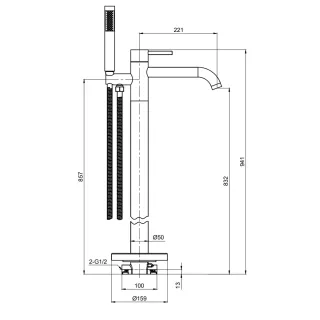 Смеситель для ванны AQUAme Siena AQM6218GM графит матовый