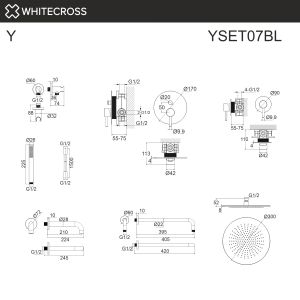 Душевой комплект WHITECROSS Y YSET07GM оружейная сталь