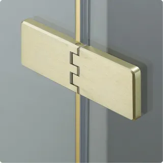 Душевая дверь AQUAme AQM7408-3-14 140 см профиль золото брашированное стекло прозрачное