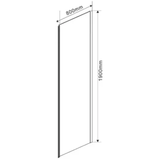 Боковая стенка Vincea Garda VSG-1G800CLGM 80 см профиль вороненая сталь стекло прозрачное