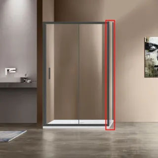 Боковая стенка Vincea Garda VSG-1G800CLGM 80 см профиль вороненая сталь стекло прозрачное