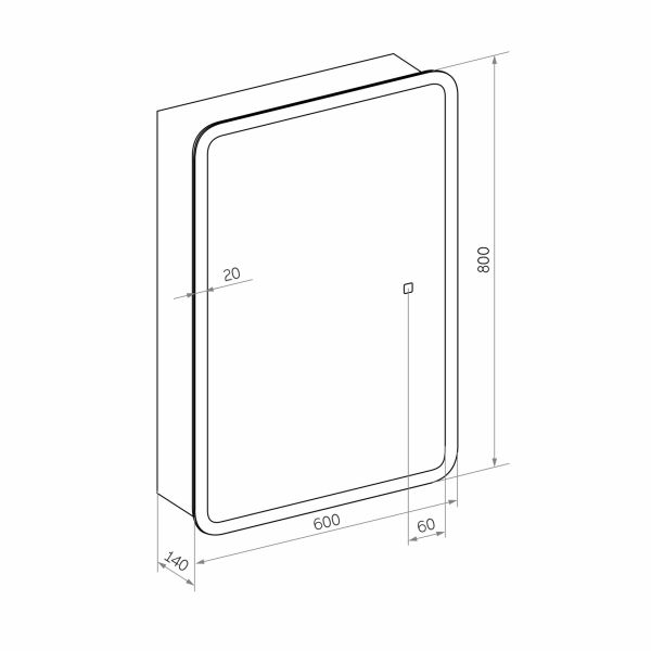 Зеркало-шкаф Reflexion Chill 50 RF2316CH с подсветкой 50х80