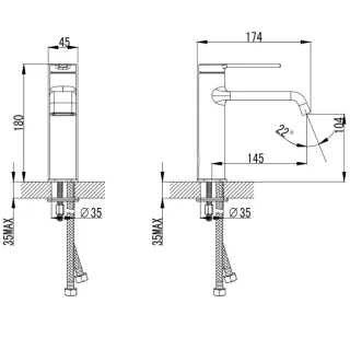 Смеситель для раковины AQUAme Asti AQM6410GM графит матовый
