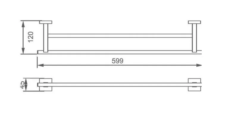 Полотенцедержатель двойной Aquanet 202114 хром