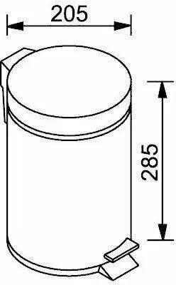 Ведро для мусора Aquanet 298617 5 л никель