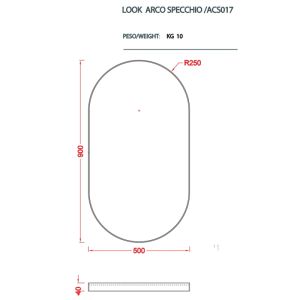 Зеркало Artceram ARCO ACS017 17 в металлической раме черное