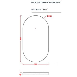 Зеркало Artceram ARCO ACS017 17 в металлической раме черное Зеркало Artceram ARCO ACS017 17 в металлической раме черное